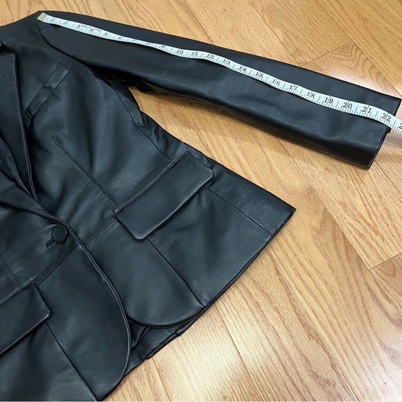 LaMarque Elza Notched Collar Black Leather Blazer Jacket - Picture 15 of 15